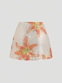 Sweetra Váy ôm sát cơ thể gợi cảm cạp cao họa tiết lưới sequin hoa cổ điển, đa năng cho kỳ nghỉ trên đảo, mọi mùa - Nhiều màu - Xem 2