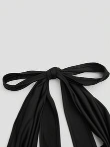 Sweetra 大码女式黑色时尚低胸垂褶领修身针织连衣裙，适合作为晚礼服、秋季服装、机场穿搭、旅行装、生日礼服、夜店派对礼服、正式女士礼服、晚礼服、露背礼服、婚礼宾客礼服、浪漫连衣裙 - 黑色 - 查看 6