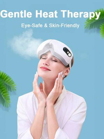 Teckwe 加热眼部按摩器，加热眼罩，缓解偏头痛，呵护双眼，三种按摩模式，面部按摩器，有效缓解眼疲劳、黑眼圈和眼睛干涩，超长续航，睡眠眼罩，男女皆宜的理想礼物。1200mAh