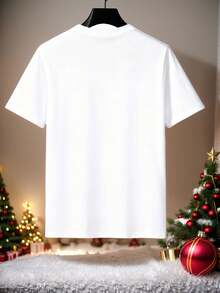 Velminro Men's Bear & Shark Print Crew Neck Short Sleeve Loungewear Top Couple Matching Vacation Clothes Couple Matching Sets Beach Couple Outfits Matching Pajama Set Couple