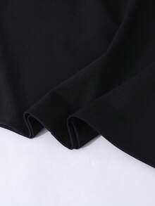 Váy ren tay phồng phối lưới cổ tương phản đính nút ngọc trai thắt eo thanh lịch ngọt ngào tinh tế cho bé gái tuổi mới lớn - màu đen - Xem 5