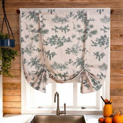 Cirelle Cortina lista para usar con estampado floral vintage, estilo país americano, con efecto de oscurecimiento parcial, para sala de estar y dormitorio