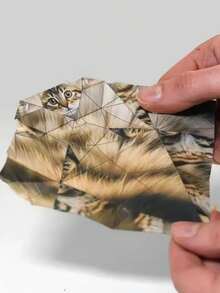 Joivida 儿童几何折纸套装 - 50张DIY折纸套装，可制作猫狗造型 - 彩色 - 查看 6