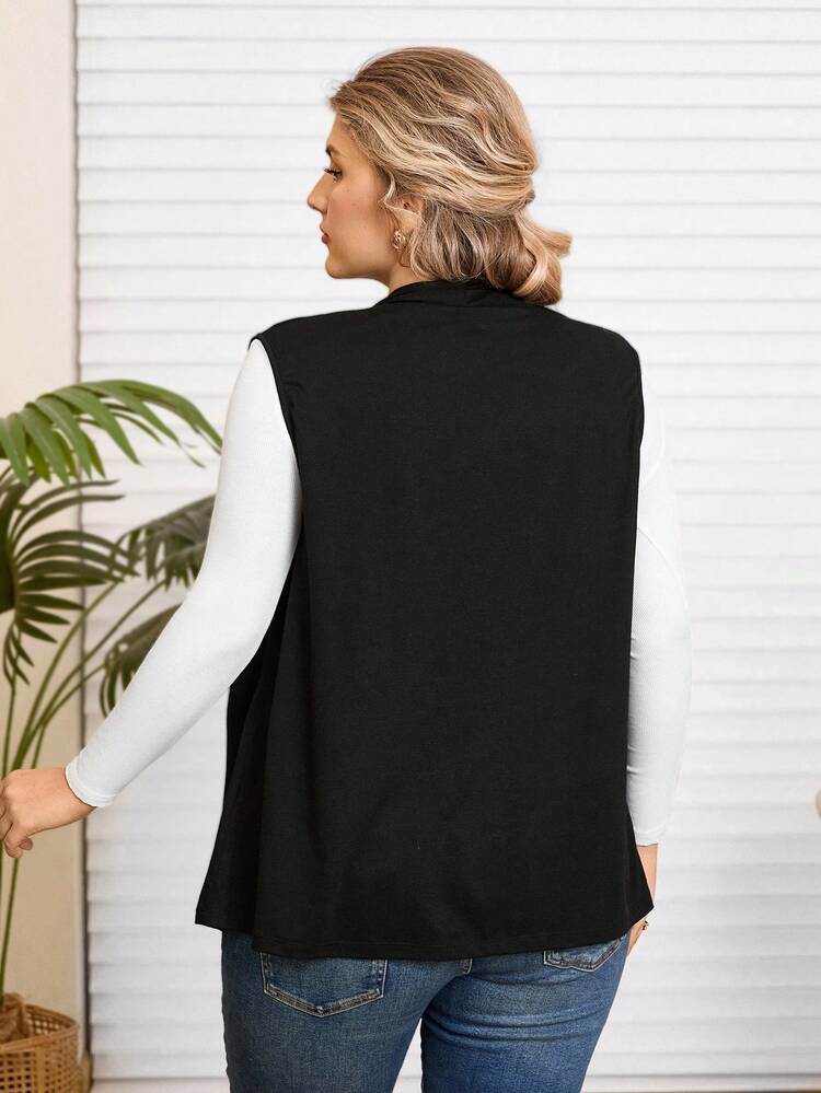 Plus Size Casual Solid Color Sleeveless Coat Valentine's Day,Spring