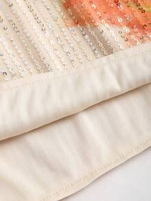 Sweetra Váy ôm sát cơ thể gợi cảm cạp cao họa tiết lưới sequin hoa cổ điển, đa năng cho kỳ nghỉ trên đảo, mọi mùa - Nhiều màu - Xem 6