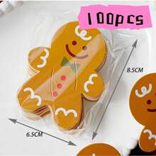 100/50/10pcs Christmas Lollipop Holder Cards, Snowman, Gingerbread Man Candy Cane Holder, Christmas Gift Card Sleeves, Classroom Gifts, Christmas Decorations, Bulk Holiday Cards For Neighbors & Teachers, Christmas Message Cards, For Candy Cane Christmas Party Favors - Multicolor - View 13