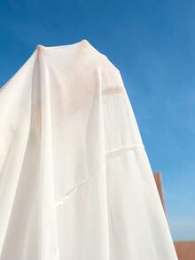 Swim Vcay 2026新款夏季沙滩度假优雅流苏纯色舒适加大码罩衫，适合度假、沙滩、派对、海边等场合。 - 白色 - 查看 5