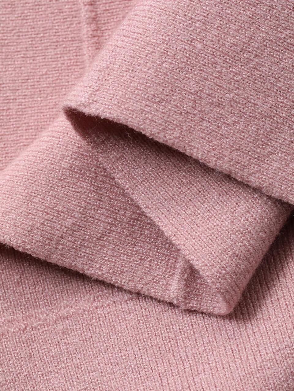 Women's Elegant Color Block Round Neck Faux Pocket Sweater Dress, Autumn/Winter