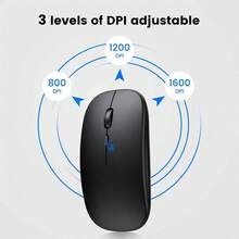 Teckwe Rechargeable Wireless Mouse, Supporting Wireless And 2.4GHz Dual-Mode Computer Mouse Nano Receiver, Suitable For PC, Laptop . LED Backlit Ergonomic Gaming Mouse 300mAh 3.7V Tri Color Optional - Multicolor - View 4