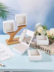 20个/10个/5个装 - 方形白色纸盒，带透明窗口，迷你香皂礼品盒，适用于包装珠宝、展示婚礼派对回礼等，可折叠纸质礼品盒，适用于派对婚礼包装，适合母亲节、婚礼、生日、毕业典礼、新娘送礼会、礼品和购物、派对、度假、厨房和零售店礼品袋，是派对和购物的理想之选。 - 彩色 - 查看 12