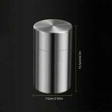 1pc 304 Stainless Steel Airtight Canister, Food Dry Fruit Storage Container, Grain And Tea Leaves Canister, Kitchen And Outdoor Supplies - Silver - View 11