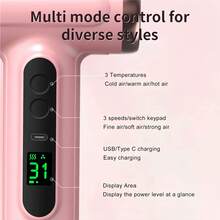 Teckwe Máy sấy tóc di động sạc USB tay cầm tiện dụng máy sấy tóc nóng lạnh 200W sấy nhanh có vòi phun khi đi du lịch thông số pin; 2600mAh*6 pin 5V - Nhiều màu - Xem 5