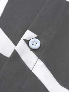 Manfinity Homme 男士几何印花单排扣休闲短袖衬衫 - 彩色 - 查看 3