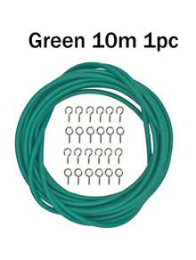 Coated Curtain Wire Rope - 2/5/10/30M Break-Resistant Tie Back Cord With Hooks, Durable Steel Cable For Shower & Window Drapery - White - View 15