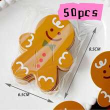 100/50/10pcs Christmas Lollipop Holder Cards, Snowman, Gingerbread Man Candy Cane Holder, Christmas Gift Card Sleeves, Classroom Gifts, Christmas Decorations, Bulk Holiday Cards For Neighbors & Teachers, Christmas Message Cards, For Candy Cane Christmas Party Favors - Multicolor - View 10