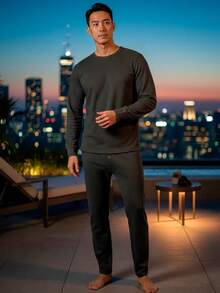 Men Thermal Underwear Sets - Dark Grey - View 7
