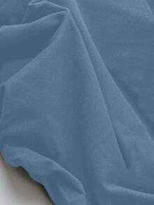 SHEIN LUNE Áo thun dệt kim dài tay cổ tròn màu trơn thường ngày cỡ lớn dành cho nữ, mùa thu/đông - Màu xanh lam - Xem 6