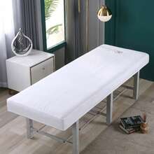 1件防水防油美容院按摩床罩床单全覆盖弹性按摩SPA床罩带孔（190*80cm） - 彩色 - 查看 4