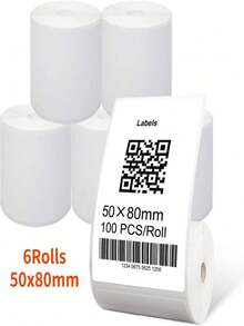 3张/6张热敏标签，30x20mm/40x30mm/50x80mm自粘通用标签带，兼容M110/M221/M220/M120/M200标签打印机，可替换标准覆膜办公标签。 - 白色 - 查看 11