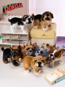 POKOJA LAND - SELECTS 8.6英寸椋鸟，法国斗犬毛绒玩具，仿真逼真，柔软手工制作，卧姿可爱，适合男孩女孩，是送给各个年龄段和各种场合的可爱礼物。