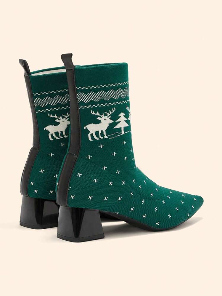 CUCCOO BASICS Casual Minimalist Daily Pointed Toe Chunky Heel Women Ankle Boots For Christmas