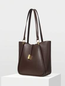 MOTF PREMIUM WOMEN PU LEATHER IRONMONGERY DETAIL TOTE BAG