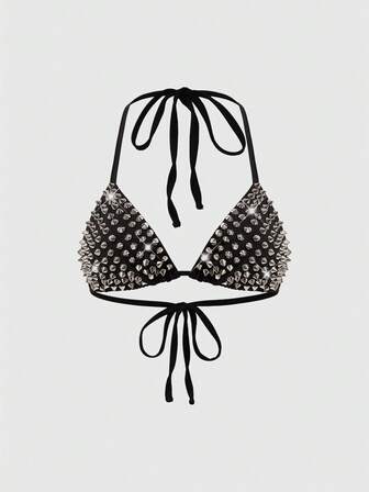 Grunge Punk Damen Punk Rock Nieten Rückenfrei Sexy Trägertop, Mode & Vielseitig