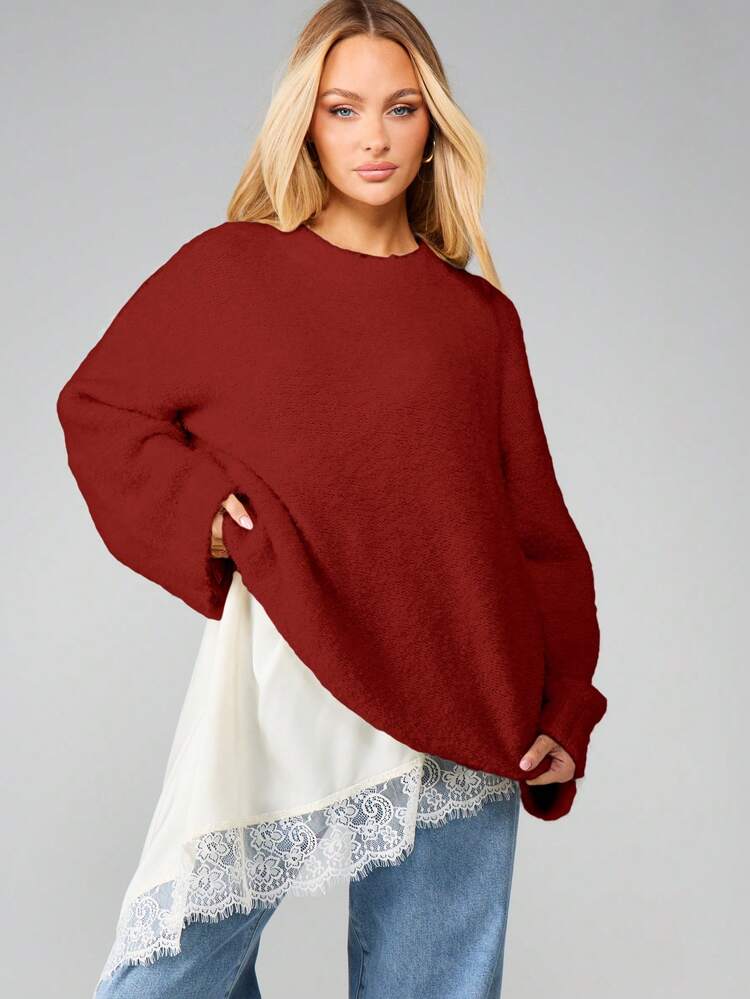 MISSGUIDED Oversized gestrickter Pullover mit Langarm Winterpullover für gemütlichen Komfort
