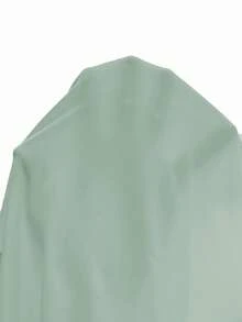 SHEIN EZwear 女士休闲简约高领插肩袖绿色修身长袖打底T恤，秋冬季 - 綠色 - 查看 4