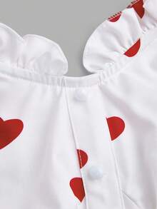 Sweetra Váy ngắn in hình trái tim tối giản hàng ngày cho nữ cỡ lớn - Nhiều màu - Xem 6