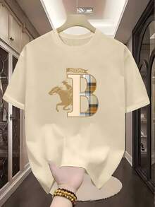 Manfinity Dauomo 男士休闲春夏新款短袖T恤 - 卡其色 - 查看 1