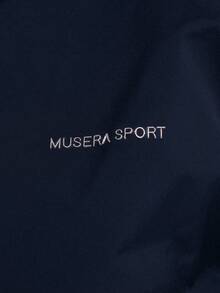 Musera Sport 女士连帽短款尼龙拉链运动夹克，适合板式网球、网球、匹克球、健身房等冬季运动。 - 藏蓝色 - 查看 6