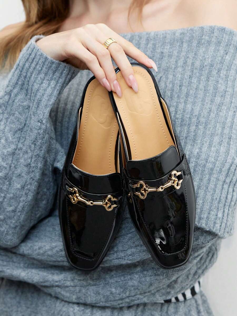 CUCCOO BIZCHIC Mulheres Casuais Versáteis Simples Diárias Slip-On Flats - Preto - Visão 1