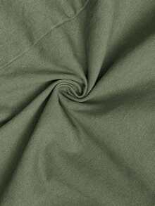 Athîral 女士单排扣宽松休闲牛仔斗篷外套 - 綠色 - 查看 6