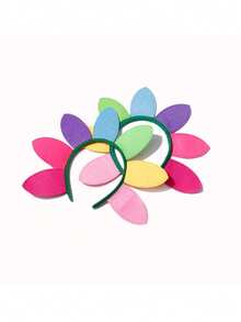 Zazumi Rainbow Color Sunflower Cartoon Character Headband For Women Photo Shoot Prop Stage Performance Festival Party Cosplay Y2K Kawaii Aesthetic Hairwear - Multicolor - View 6