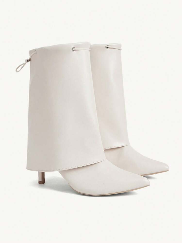 CUCCOO CHICEST Women's PU Leather Versatile Fashion Mid-Calf Boots For Christmas