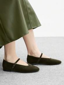 CUCCOO BIZCHIC Solid Color Fashionable Comfortable Versatile Casual Flat Shoes, Suitable For Walking, Travel And Vacation For Christmas Valentine's Day - Green - View 4