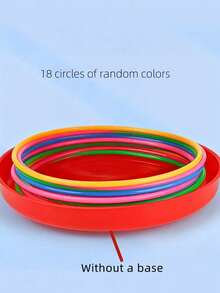 2件套塑料套圈游戏套装，彩色运动圈，适合户外嘉年华派对游戏、成人家庭后院活动、手眼协调玩具、趣味露营海滩生日礼物，适合所有年龄段 - 彩色 - 查看 12