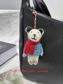 (Not Plush Filled) Felt Ornament Set, Adorable Keychain & Bag Charm With Mini Home Decor For Shelf Desk, Aesthetic Photo Prop - Multicolor - View 7