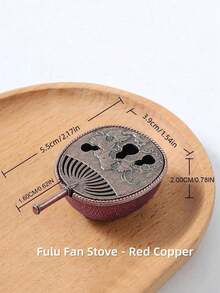 1 ấm trà mini, lư hương, lư hương thơm, lư hương gỗ đàn hương cổ điển - Màu đồng - Xem 2