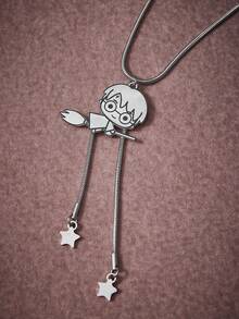 HARRY POTTER X SHEIN 灵感源自舒适毛衣的链条，适合日常叠穿的配饰 - 銀色 - 查看 3