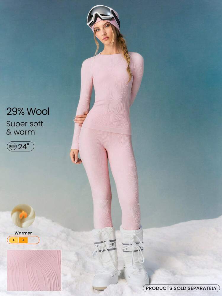 Skiing Collection Alpine Confidence Soft Warm Nylon Wool-Blend Sweat-Wicking Deodorizing Mid-Rise Skiing Base Layer Bottoms  Outdoors Skiing Wear Valentine's Day Spring Summer