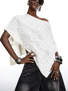 LYSMO 2026 New Arrive Minimalism Spring/Summer Women's Elegant Asymmetrical Twist Rope Shawl Sweater/Valentine Outfits For Women /Valentine Clothes/Birthday Outfits For Women /Going Out Top /Going Out Tops For Women / Elegant Women's Blouses /Casual Blouses For Women/Vacation Outfits Women / Y2k Clothes/Y2K Tops /  Summer Tops / Spring Break Outfits /Elegant Dress Women /2000s Style / White Top / White Tops For Women