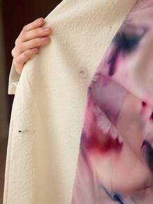 MOTF PREMIUM 女士长款插肩袖双排扣风衣，秋冬季 - 米色 - 查看 7