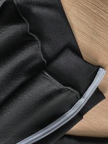 EMERY ROSE Đầm sơ mi dài tay có túi, họa tiết chấm bi, cỡ lớn, thích hợp mặc mùa xuân/thu. - Đen và trắng - Xem 7