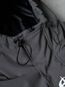 PAVTROS 男士休闲黑色夹克 男士科技风雨衣 Y2K风格夹克 男士防风夹克 科技风夹克，防风衣/户外防风衣，派克大衣，宽松款，冬季夹克，街头服饰 - 深灰色 - 查看 7