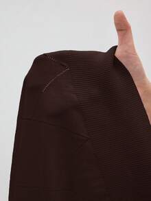 BizChic 2026 Spring/Summer New Asymmetrical Diamond Pattern Knitted Polo Neck Pullover Sweater For Women, 90s Teacher Chic Elegant Carnival Party British Retro College Style Back To School Music Festival Urban Commute - Brown - View 8