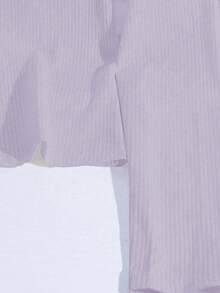 GlowEve T-shirt à manches longues de couleur unie, style décontracté chic pour femmes - Parme - Voir 5