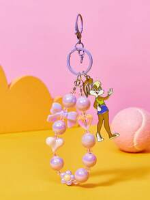 LOONEY TUNES X SHEIN Rotatable Metal Keychain - Multicolor - View 1
