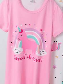 Young Girls Pajamas-2 Piece Pajama Set Spring To Summer - Multicolor - View 5